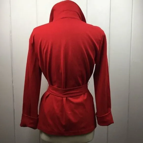 Pendleton Red Tie Waist Modal Wool Jacket MP - Picture 6 of 11